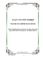 Luận văn Giải pháp nâng cao hiệu quả huy động vốn tại ngân hàng TMCP Sài Gòn Thương Tín - chi nhánh Nghệ An