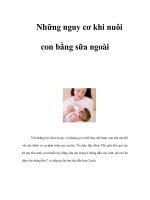 Tài liệu Những nguy cơ khi nuôi con bằng sữa ngoài docx
