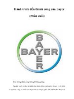 Tài liệu Hành trình đến thành công của Bayer (Phần cuối) pptx