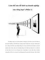 Tài liệu Làm thế nào để khởi sự doanh nghiệp của riêng bạn? (Phần 1) docx
