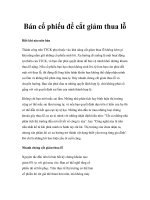 Tài liệu Bán cổ phiếu để cắt giảm thua lỗ Biết khi nào nên bán Thành công trên TTCK pdf