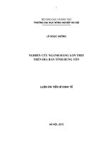 Nghiên cứu ngành hàng thịt lợn trên địa bàn tỉnh hưng yên 