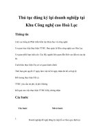 Tài liệu Thủ tục đăng ký lại doanh nghiệp tại Khu Công nghệ cao Hoà Lạc ppt