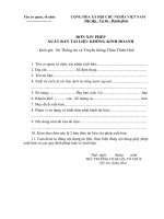 Tài liệu BM.TTTT.08 - Đơn xin phép xuất bản tài liệu không kinh doanh docx