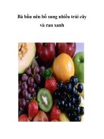 Tài liệu Bà bầu nên bổ sung nhiều trái cây và rau xanh docx
