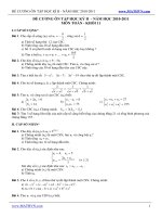 Đề cương ôn thi TOÁN học kỳ II lớp 11