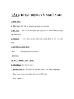 Tài liệu TNXH 1 - BÀI 9: HOẠT ĐỘNG VÀ NGHỈ NGƠI docx