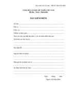 MẪU BẢN KIỂM ĐIỂM