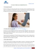 Các quan niệm sai lầm khi dùng sữa