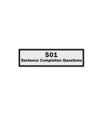 Tài liệu 501Sentence Completion Questions ppt
