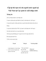 Tài liệu Cấp lại thẻ tạm trú cho người nước ngoài tại Việt Nam tại Cục quản lý nhập cảnh doc