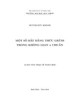 MỘT SỐ BẤT ĐẲNG THỨC GRUSS TRONG KHÔNG GIAN n CHUẨN