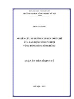 Nghiên cứu xu hướng chuyển đổi nghề của lao động nông nghiệp vùng đồng bằng sông hồng 