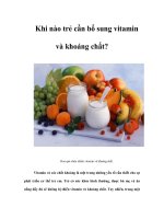 Tài liệu Khi nào trẻ cần bổ sung vitamin và khoáng chất? doc