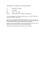 Tài liệu Announcement of retirement of long standing employee pptx