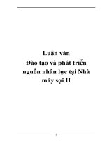 Luận văn Đào tạo và phát triển nguồn nhân lực tại Nhà máy sợi II