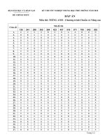 Tài liệu Đáp án chính thức kỳ thi tốt nghiệp THPT 2010 môn tiếng Anh - Chương trình chuẩn và nâng cao ppt