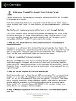 Interview Yourself to Invent Your Future Career