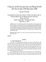 Công tác xã hội hoá giáo dục của đảng bộ tỉnh hà tây từ năm 1996 đến năm 2008 