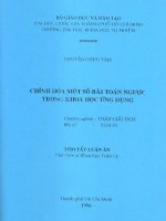 Luận án phó tiến sỹ Chỉnh hóa một số bài toán ngược trong khoa học ứng dụng