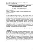 Tài liệu Sustainable water management for rural development in the Mekong river delta, Vietnam pptx