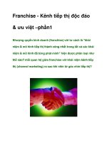 Tài liệu Franchise - Kênh tiếp thị độc đáo & ưu việt –phần1 ppt