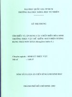 Luận án tiến sỹ tìm hiểu và áp dụng các chất điều hòa sinh trưởng thực vật để kiểm soát hiện tượng rụng trái non xoài