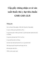 Tài liệu Cấp giấy chứng nhận cơ sở sản xuất thuốc thú y đạt tiêu chuẩn GMP, GSP, GLP. pdf