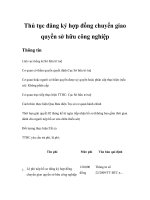 Tài liệu Thủ tục đăng ký hợp đồng chuyển giao quyền sở hữu công nghiệp ppt