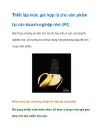 Tài liệu Thiết lập mức giá hợp lý cho sản phẩm tại các doanh nghiệp nhỏ (P2) pdf