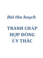 TRANH CHẤP hợp ĐỒNG ủy THÁC 