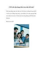 Tài liệu CEO nên tận dụng bữa trưa như thế nào? docx