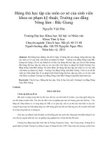 Hứng thú học tập các môn cơ sở của sinh viên khoa sư phạm kỹ thuật, trường cao đẳng nông lâm   bắc giang 