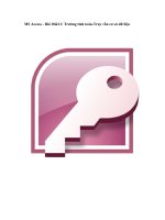 Tài liệu MS Access - Bài 10&11: Trường tính toán-Truy vấn cơ sở dữ liệu ppt