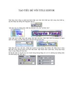 Tài liệu Tạo tiêu đề với Title Editor P2 pdf