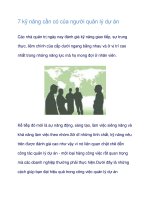 Tài liệu 7 kỹ năng cần có của người quản lý dự án doc