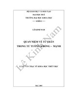 Quan niệm tu thân trong tư tưởng Khổng Mạnh Luận văn thạc sĩ khoa học Triết học