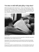 Yêu nhau có nhất thiết phải giống và hợp nhau 