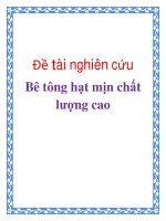 Đề tài nghiên cứu bê tông hạt mịn chất lượng cao 