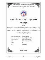 Nâng cao sức cạnh tranh tuyến  du lịch hà nội  hạ long  sa pa  hà nội của công ty cổ phần du lịch và dịch vụ hồng gai  chi nhánh 368 trần khát chân  hai bà trưng  hà nội 