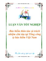 Tài liệu Luận văn tốt nghiệp “Bảo hiểm thân tàu và trách nhiệm chủ tàu tại Tổng công ty bảo hiểm Việt Nam” pptx