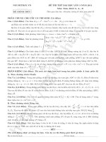 ĐỀ THI THỬ ĐẠI HỌC LẦN 3 NĂM 2014 Môn: Toán; Khối A, A 1 , B