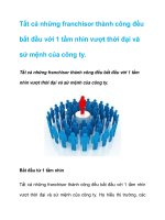 Tài liệu Tất cả những franchisor thành công đều bắt đầu với 1 tầm nhìn pptx