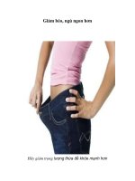 Tài liệu Giảm béo, ngủ ngon hơn doc