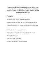 Tài liệu Thủ tục chuyển đổi Doanh nghiệp có vốn đầu tư nước ngoài là Công ty TNHH thành Công ty cổ phần tại Khu công nghệ cao Hòa Lạc docx