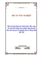 Tài liệu Luận văn tốt nghiệp “Một số giải pháp tài chính thúc đẩy công tác tiêu thụ hàng hoá nhằm tăng doanh thu tiêu thụ tại Xí nghiệp bán lẻ Xăng Dầu Hà Nội