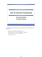 Tài liệu Unix for Security Professionals pdf
