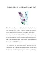 Tài liệu Quản lý nhân viên trẻ: Giữ người hay giữ việc? docx