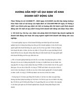 Tài liệu HƯỚNG DẪN MỘT SỐ QUI ĐỊNH VỀ KINH DOANH BẤT ĐỘNG SẢN pdf