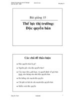 Tài liệu Thế lực thị trường: Độc quyền bán pptx